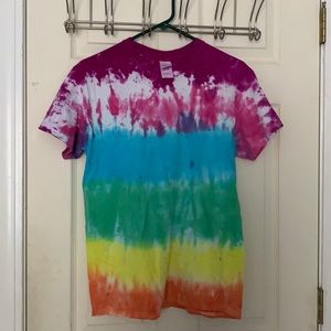 A Gildan brand t-shirt, size medium, hand tie-dyed